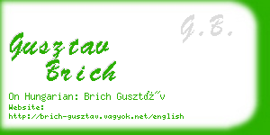 gusztav brich business card